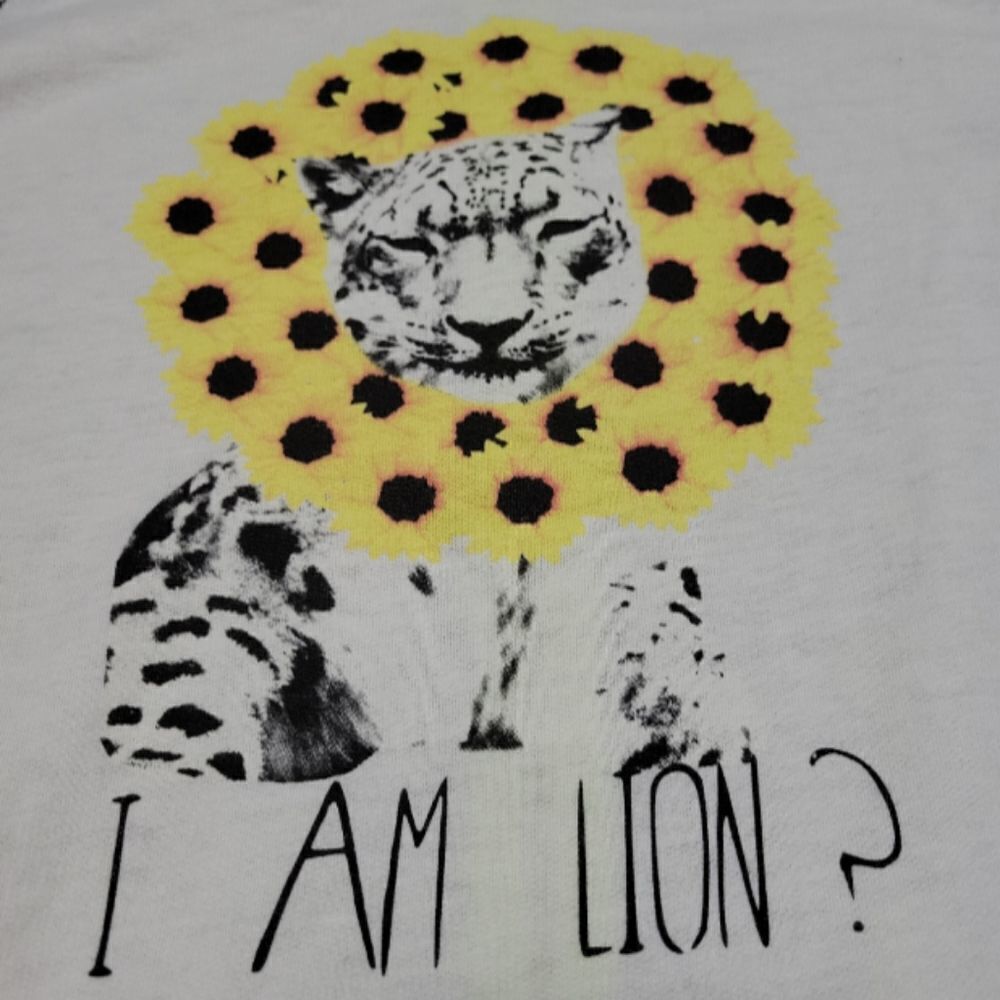 Capture By Hollywood Made Sweater Size Large Full Zip Hoodie Cheetah I Am Lion? - Picture 4 of 6